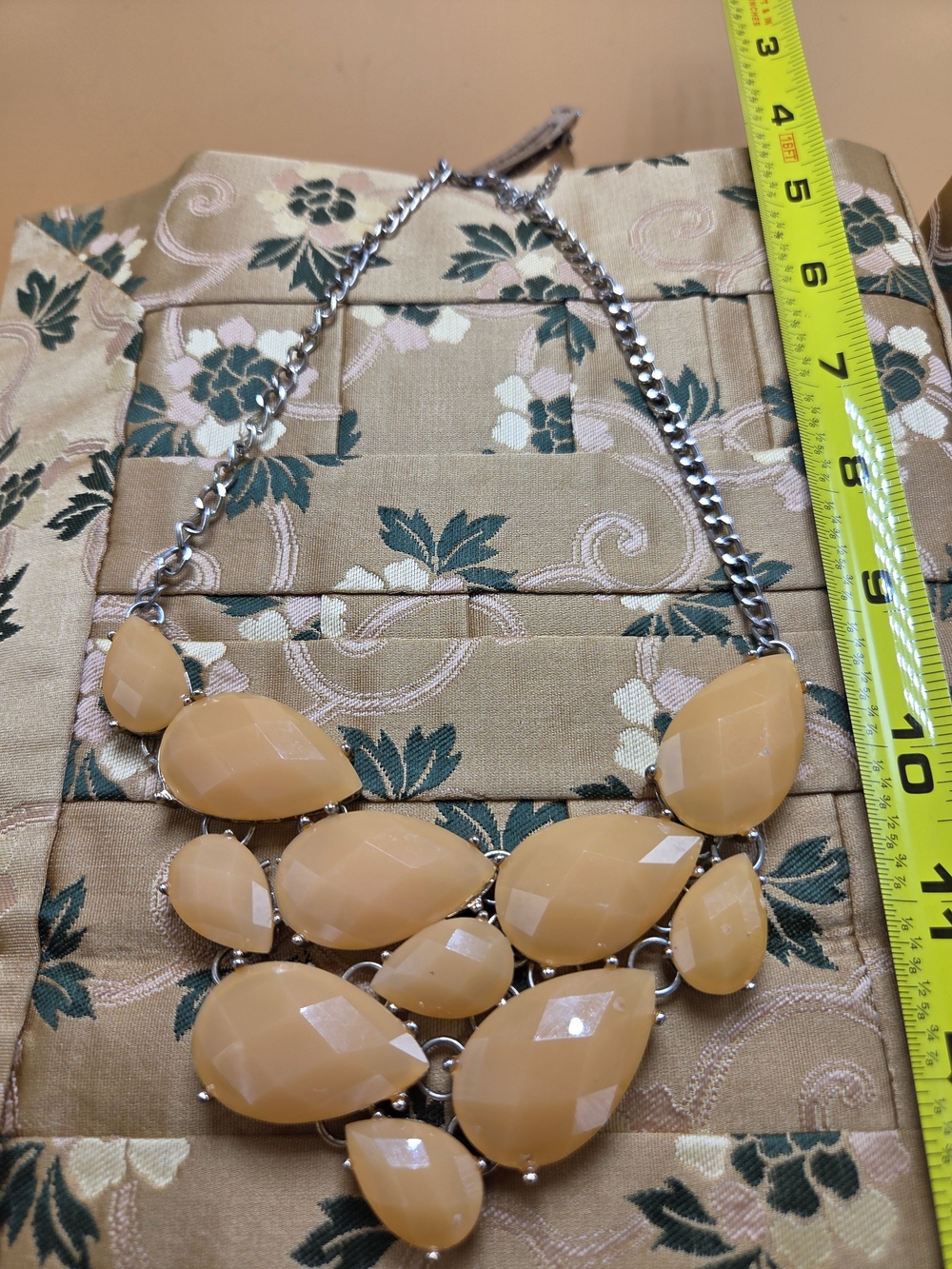Beige Statement Teardrop Bib Necklace - Women Jewelry